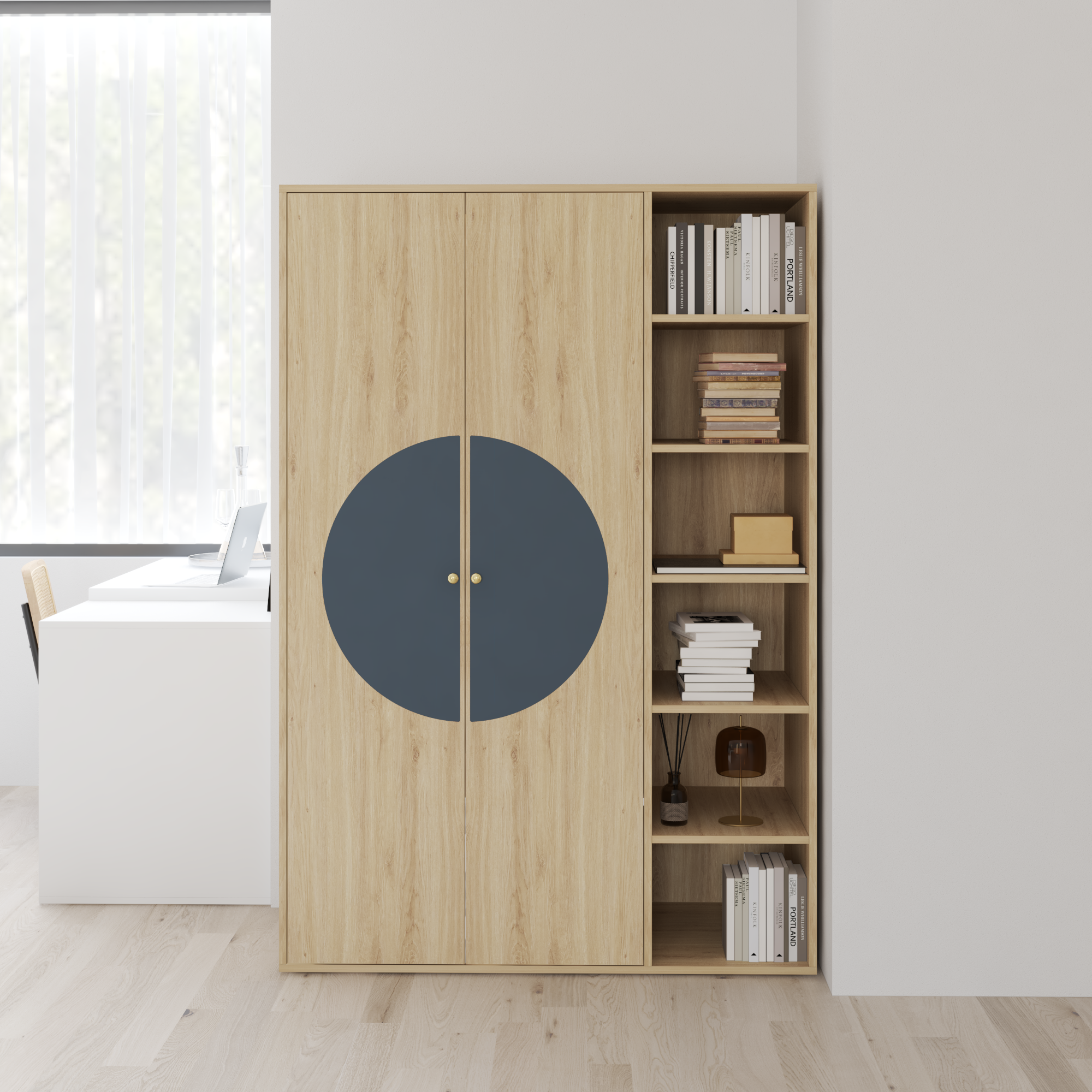 [Happy Home Furniture] BANA, Tủ quần áo 2 cánh mở, 120cm x 56cm x 176cm ( DxRxC), TCM_127
