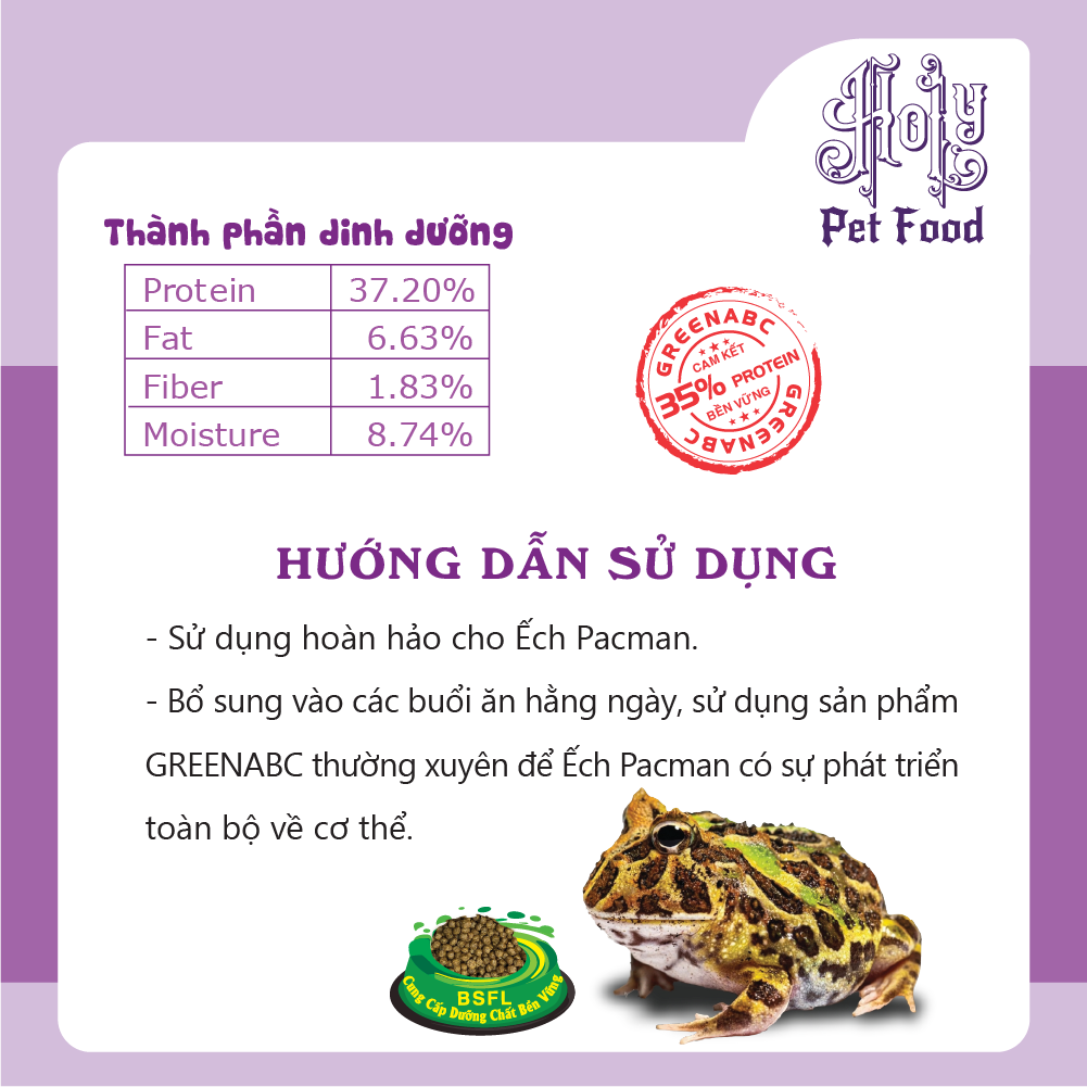 Thức ăn Ếch PACMAN, Pacman Frog - Lên màu, Tiêu hóa tốt, tăng đề kháng - hộp 50g và 230g