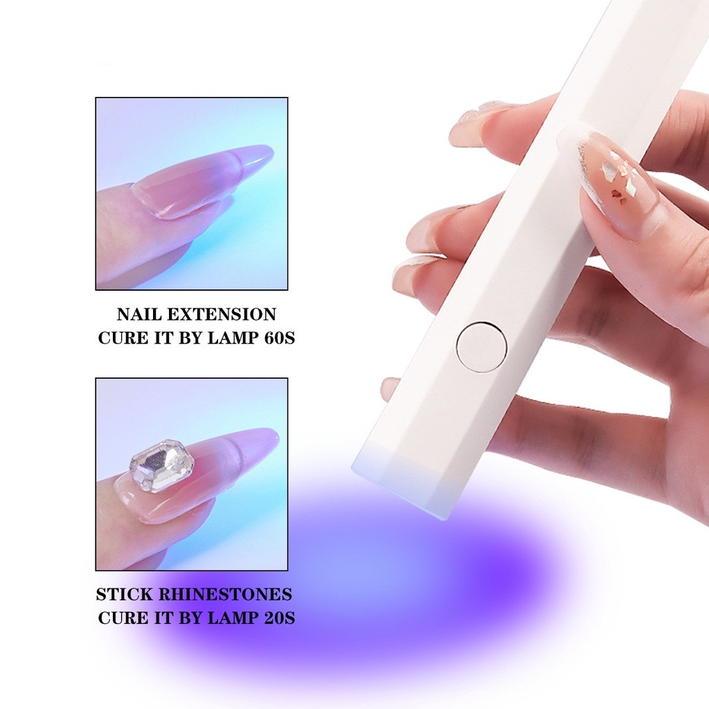 Đèn Hơ Móng Mini Cầm Tay UV LED Nhanh Khô Kèm Sạc USB, Máy Hơ Gel Mini
