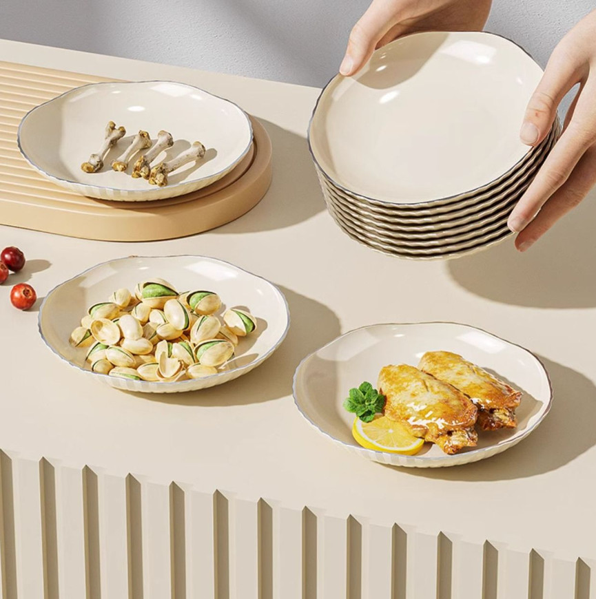 Đĩa nhựa cao cấp phong cách hiện đại siêu xinh, Đĩa Nhựa Trong Suốt Đựng Đồ Ăn Nhẹ / Thức Ăn Nhanh