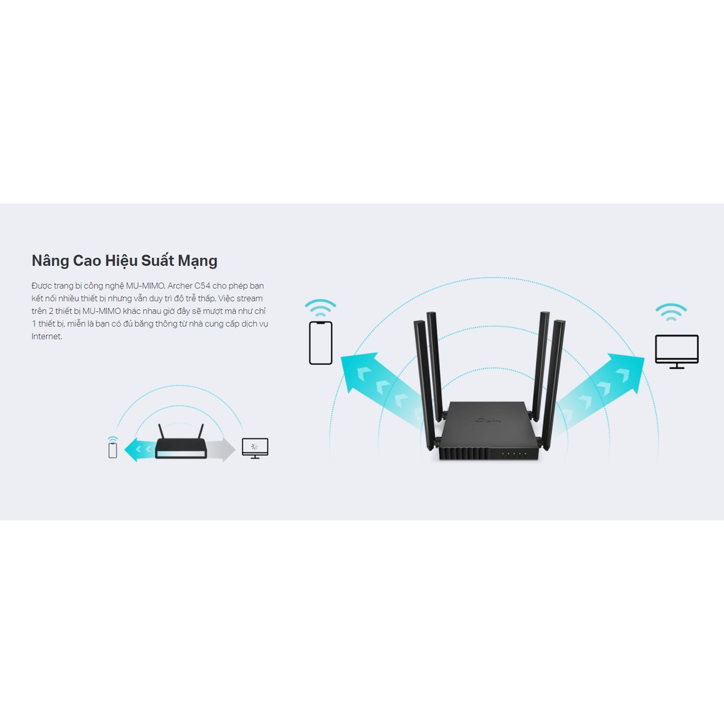 Bộ Phát Wifi TP-Link Archer C54 Băng Tần Kép AC1200 | Hàng Chính Hãng