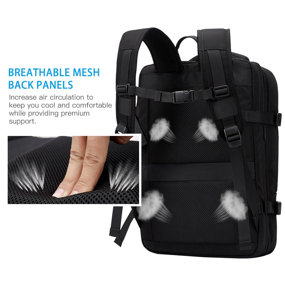 Expandable Carry-On Backpack with USB Charging Port Travel Weekender Backpack Fits 15.6 Inch Laptop for Men and Women