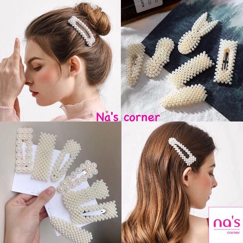 Kẹp tóc mái nhựa giả ngọc trai dễ thương