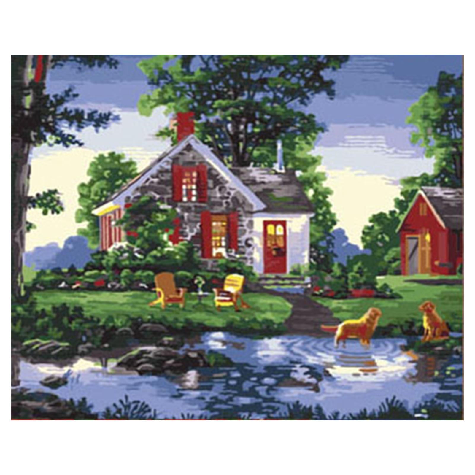 Tranh sơn dầu tự làm theo số kích thước 16 x 20 inch trên vải Canvas