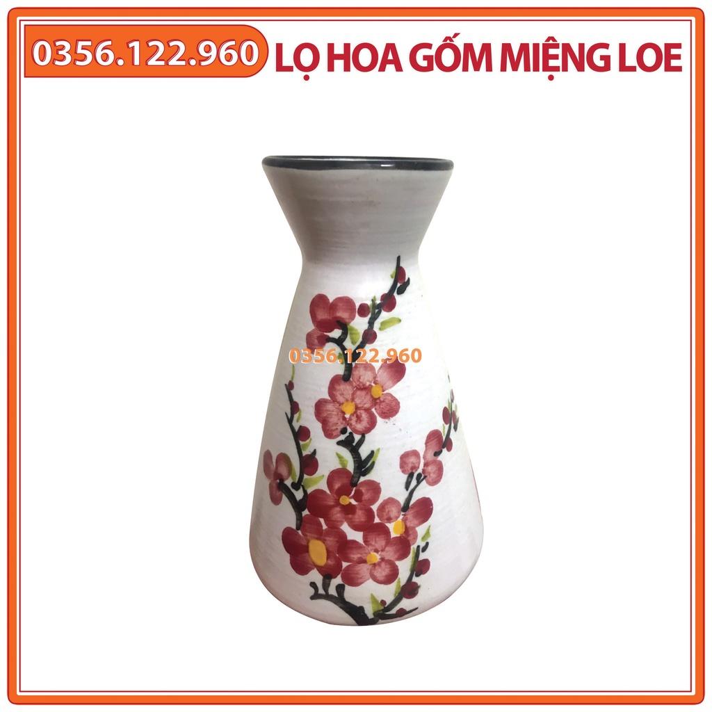 Bình cắm hoa gốm miệng loe