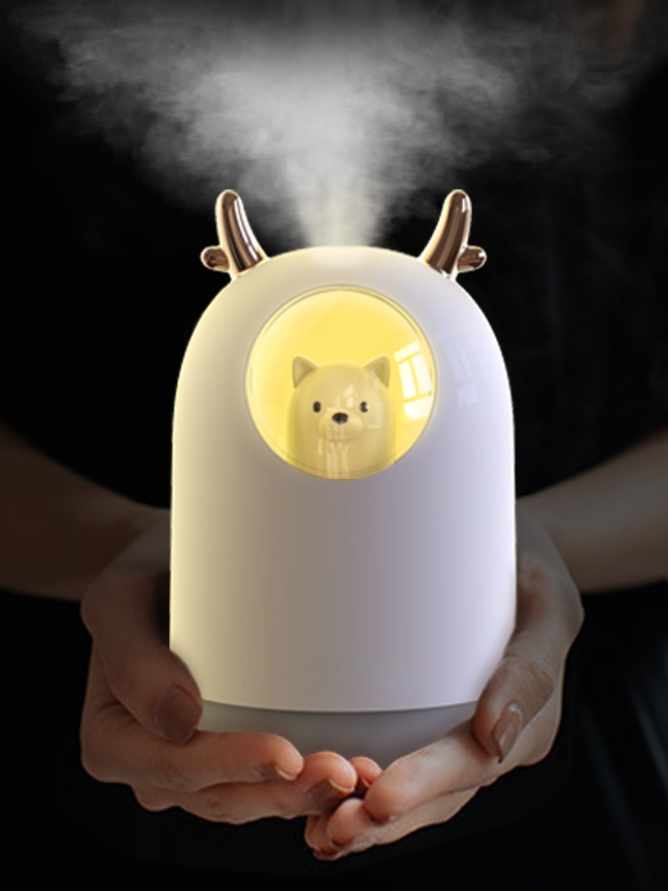 Máy Tạo Độ Ẩm Không Khí 300ML Hình Thỏ Dễ Thương Siêu Im Lặng USB Tinh Phòng Xe Ban Đêm LED Đèn Máy Lọc Không Khí Sương máy Làm Không Khí Tươi Hơn