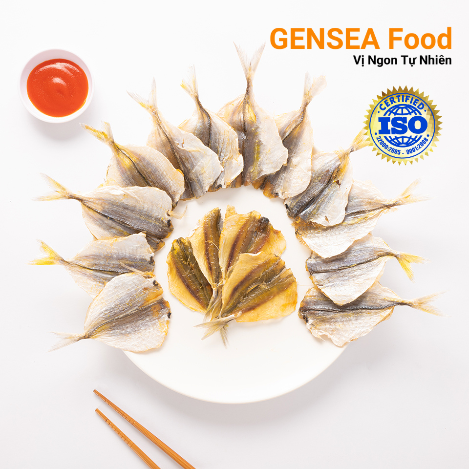 Cá Chỉ Vàng Khô Phú Quý Loại 1 Size Đại Cực Ngon GENSEA Food G2414 Chuẩn ATVSTP Quốc Tế ISO 22000:2018