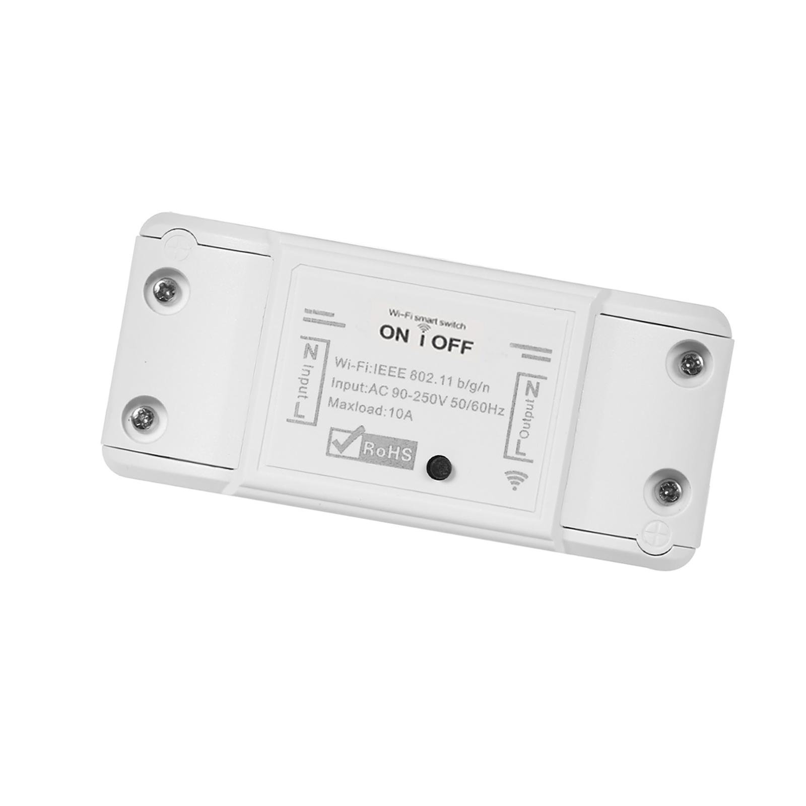 Wifi Smart Switch Compatible with Amazon Alexa and for Google Home Timer 10A/2200W Wireless Remote Switch for Android/IOS APP Control for Electric Appliances Universal Smart Home Automation Module