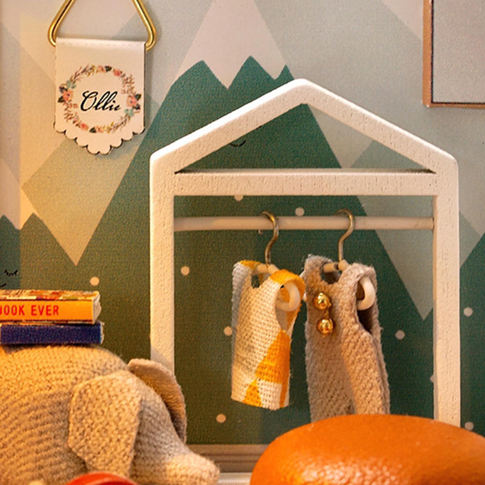 3D LED Light DIY Miniature DollHouse 1/24 Sweet Cabin with Furniture Kit for Kids Birthday Holiday New Year Gift 6+ Years Old