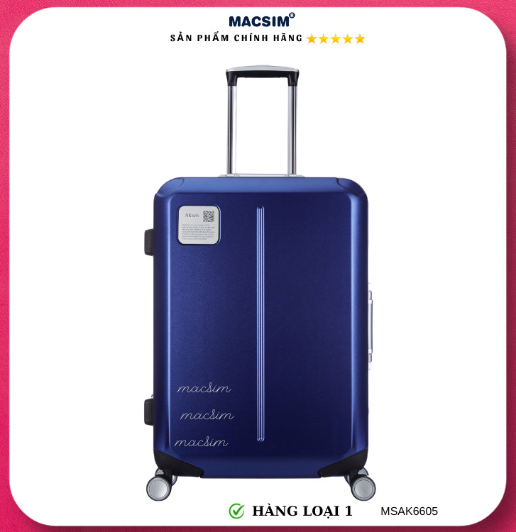 Vali cao cấp Macsim Aksen hàng loại 1 MSAK6605 cỡ 28 inch màu xanh