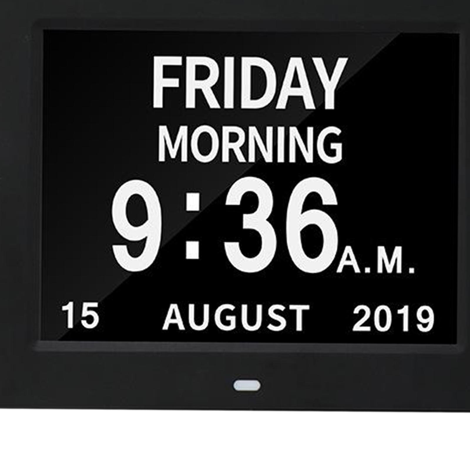 8" Digital Calendar Day Clock Large Letter Elderly  Clocks