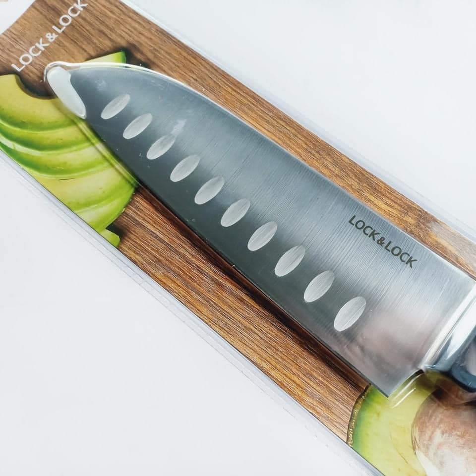 Dao Santoku LocknLock CKK921 6.5inch, Hàng Chính Hãng, Thép Không Gỉ, Tay Cấm Tiện Dụng - JoyMall