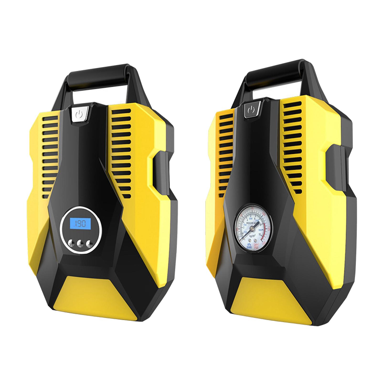 Portable Air Compressor for Car Tires, Portable Digital Car Tire Inflator, 12V DC with Emergency LED Flashlight for Cars, Motorcycles, Bikes