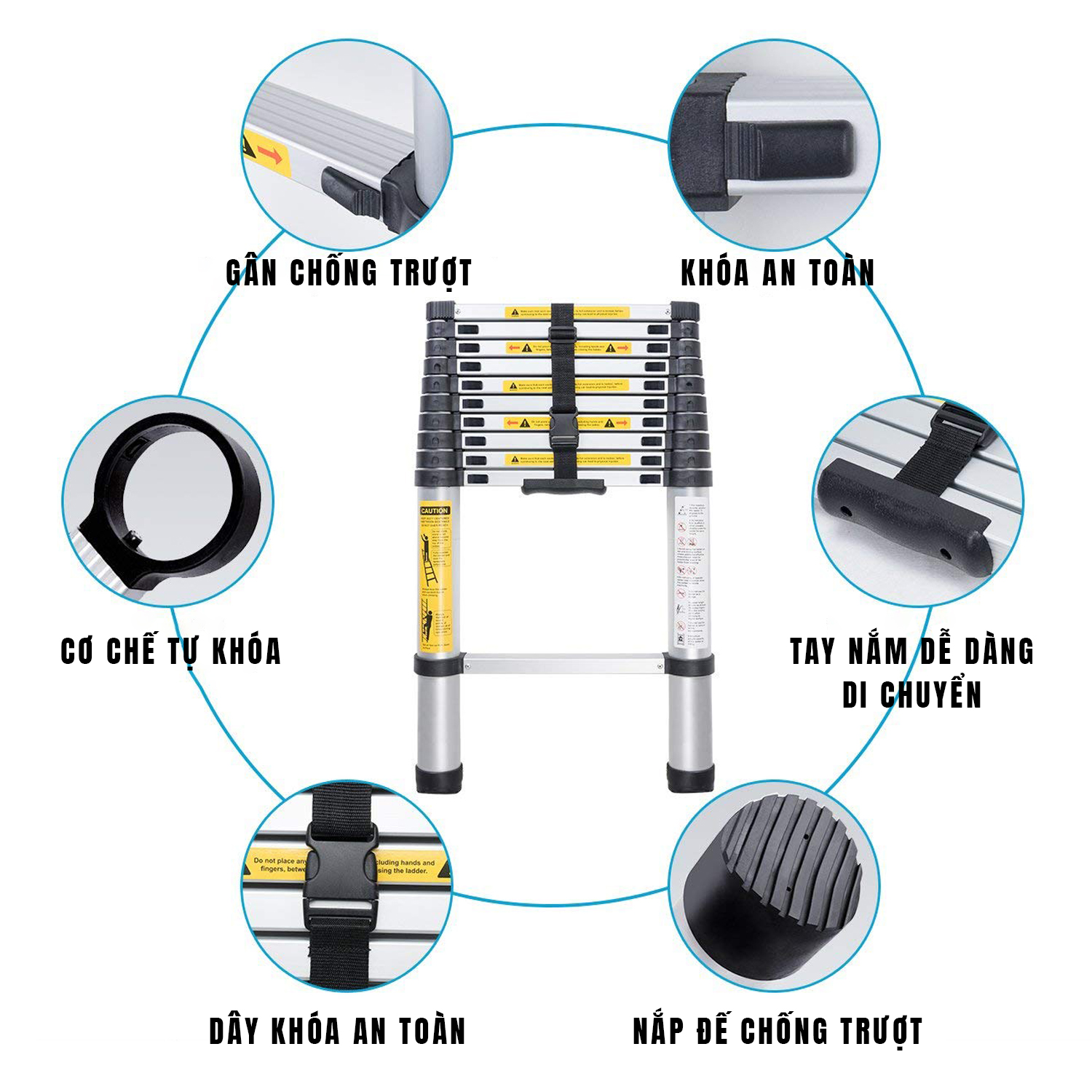 Thang Nhôm Rút Đơn Nikita NKT-R41 - Công Nghệ Nhật Bản - Tiêu Chuẩn Châu Âu - Hàng Chính Hãng