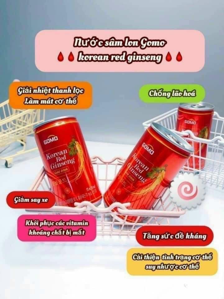Nước tăng lực hồng sâm Gomo 175ml x 30 lon