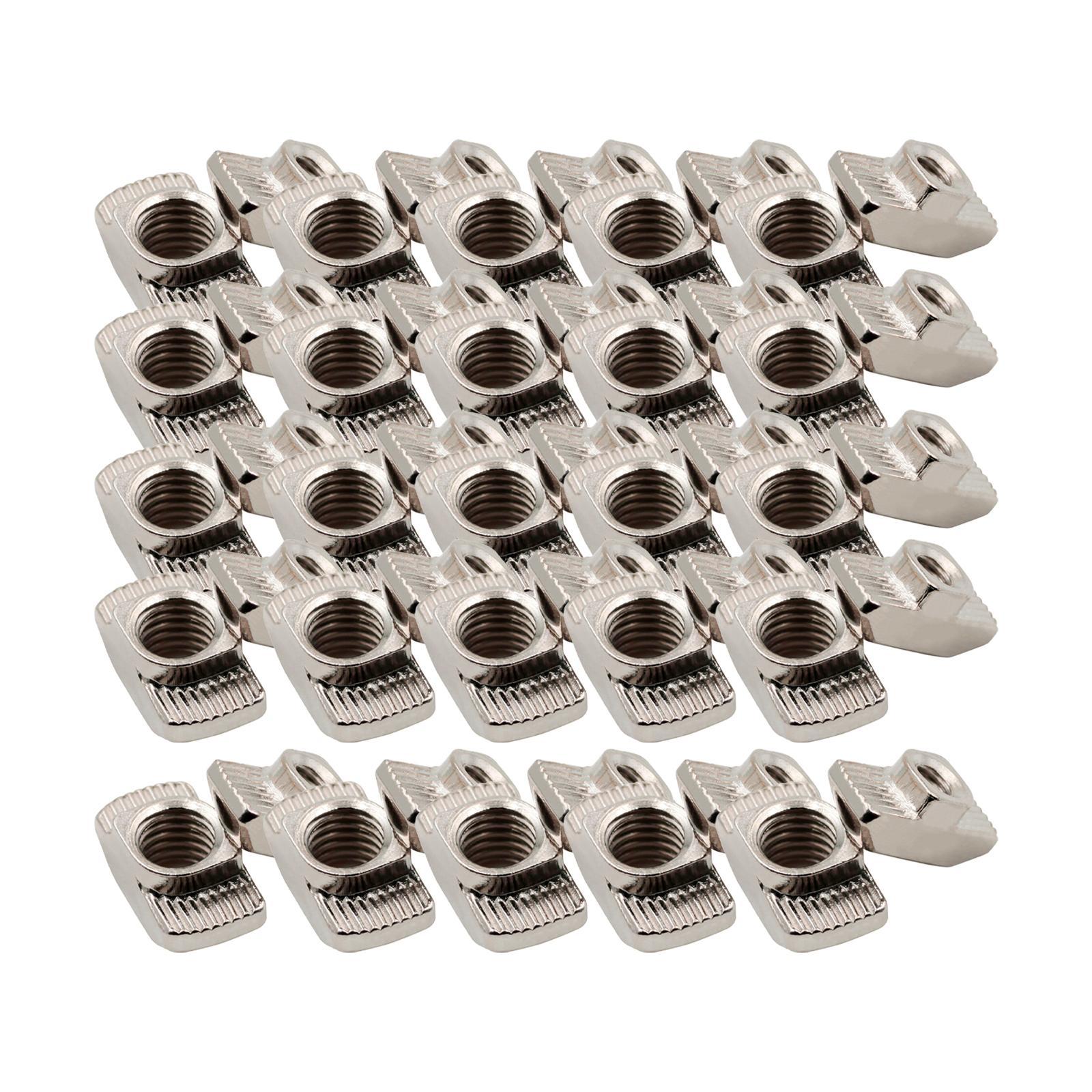 50Pcs Carbon Steel T Nuts Assortment High Strength for Woodworking 20 Series