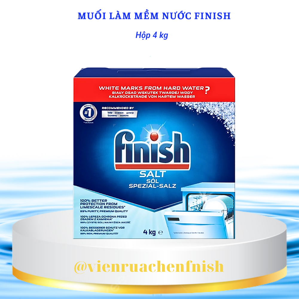 Combo Muối rửa bát Finish 4kg+Vệ sinh máy Finish