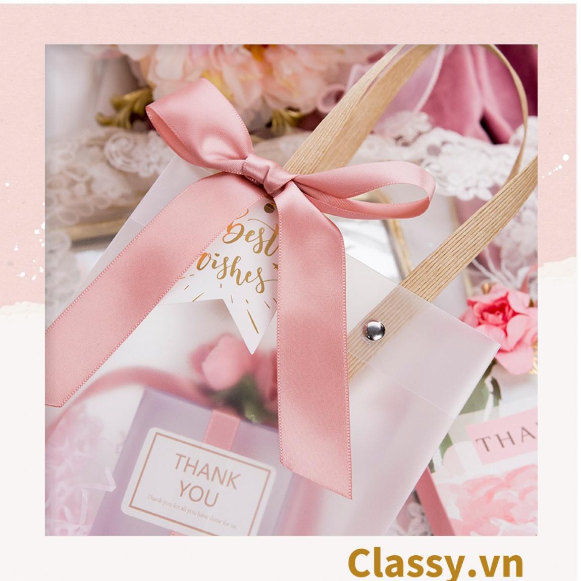 Classy Túi quà tặng, túi quai xách nhựa trong suốt nhiều kích cỡ Q1593