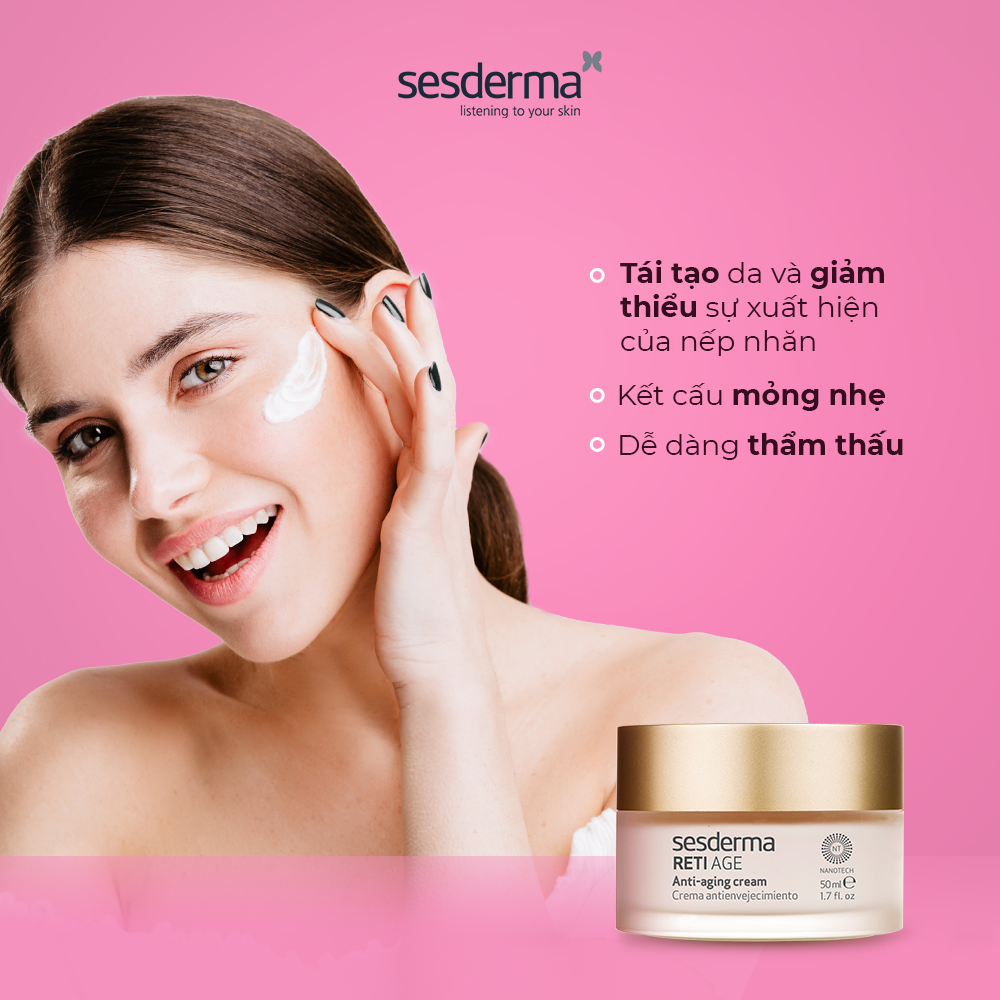 Kem dưỡng chống lão hóa Sesderma Retiage cho da khô và da hỗn hợp 50ml