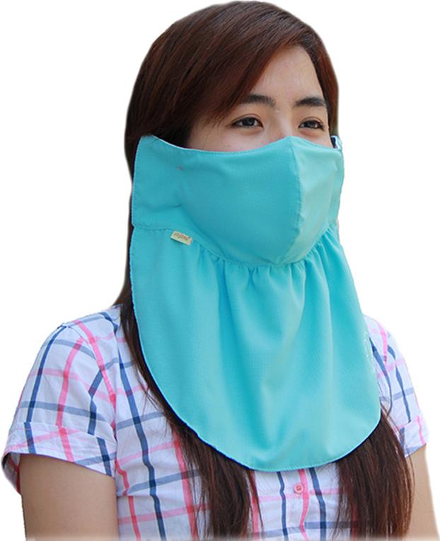 Khẩu trang lớn chống nắng UPF50+ cyan Zigzag MAS00406