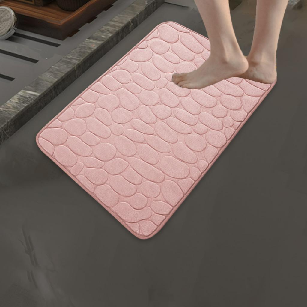 3x Cobblestone Embossed Floor Carpet Bathroom Mat Floor Rug for Bathroom Indoor