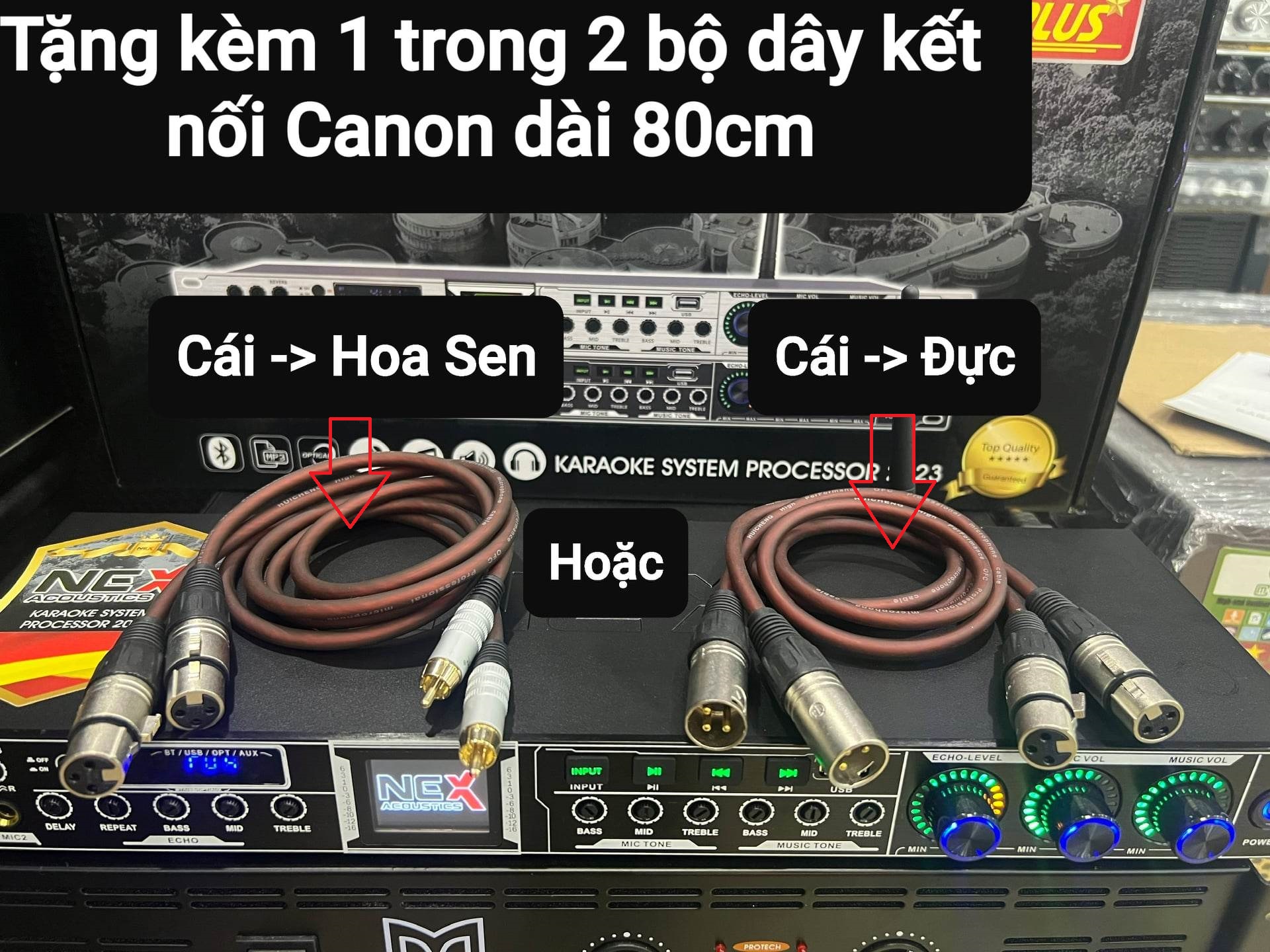 Vang cơ NEX Acoustics FX60Plus: Chống hú tốt, Dàn đèn Led tín hiệu. Có Bluetooth,Optical, Tặng bộ dây kết Canon dài 80cm