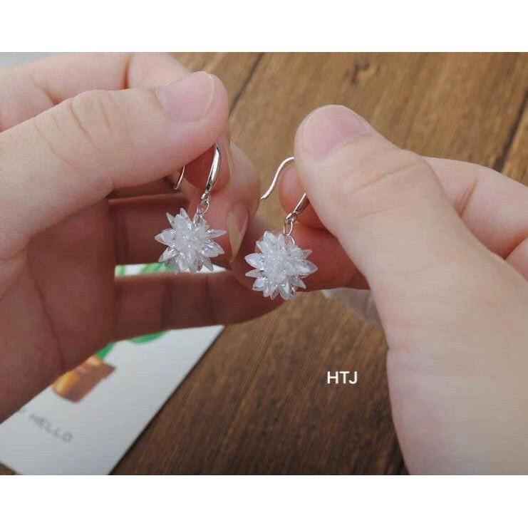 BÔNG TAI MÓC HOA CHÙM BẠC TA -