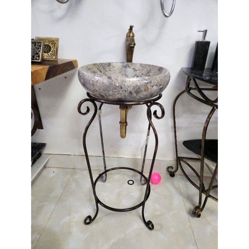 Kệ Lavabo chân đứng sắt Mỹ thuật kanly / Giá đỡ lavabo chân đứng sắt Mỹ thật