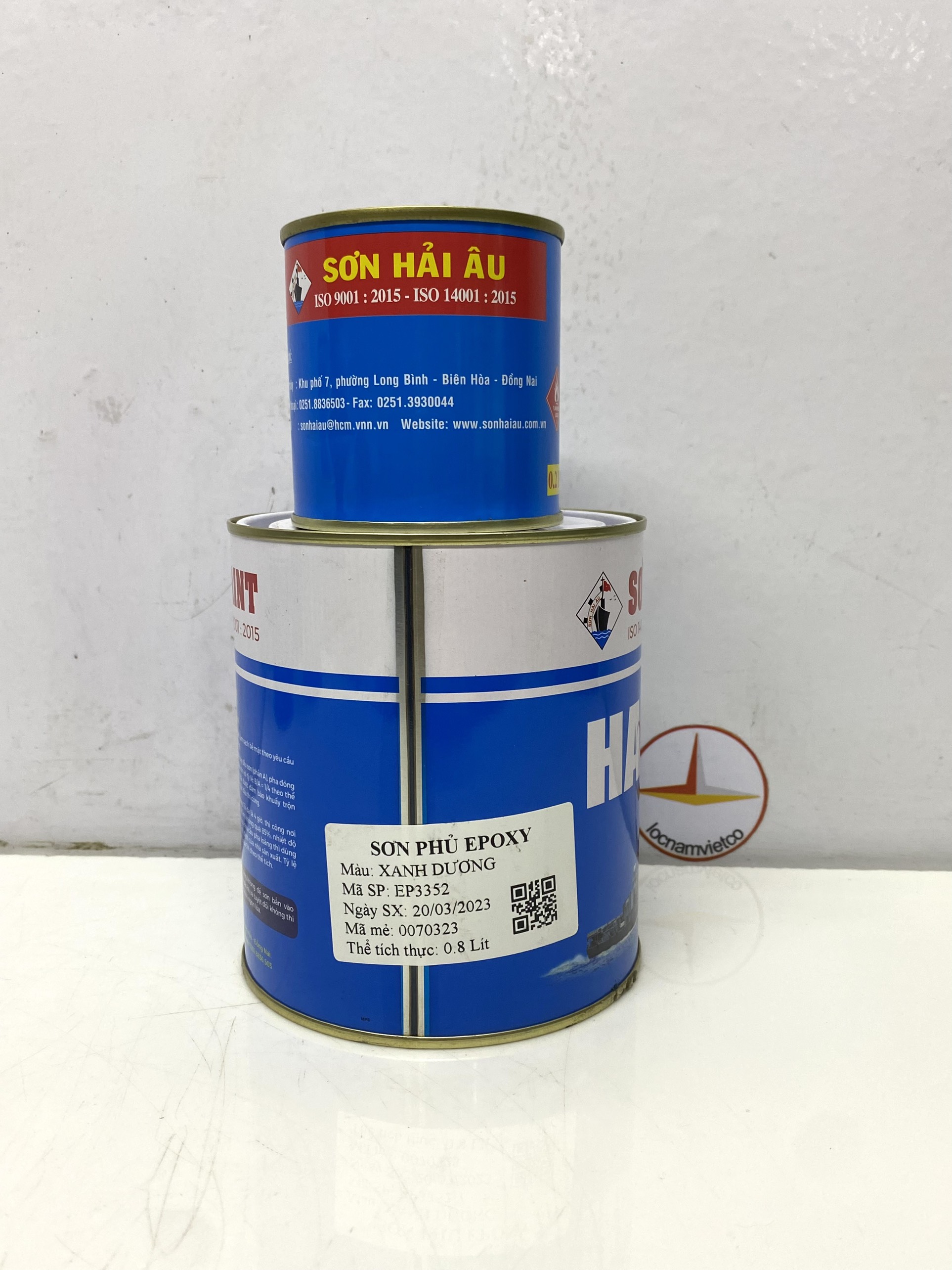 Sơn epoxy Hải Âu màu xanh dương EP352 1L/Bộ