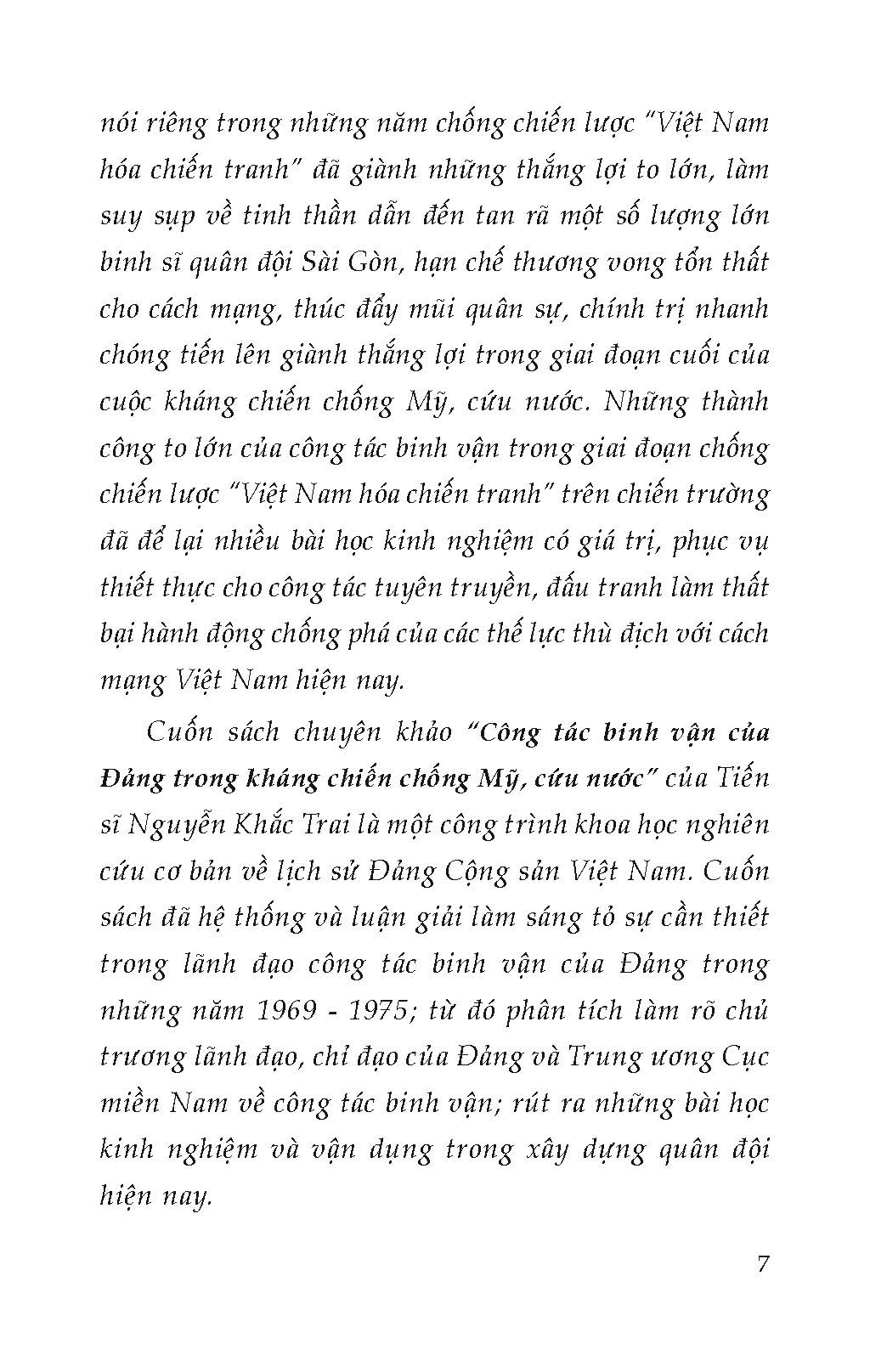 Công Tác Binh Vận Của Đảng Trong Kháng Chiến Chống Mỹ, Cứu Nước (Kỷ niệm 50 năm ngày giải phóng miền Nam thống nhất đất nước 1975 - 2025)