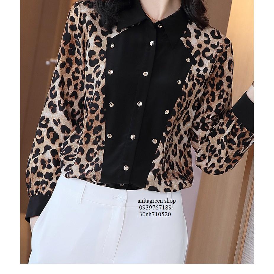 Nh710520-SƠ MI NỮ BEO TAY DÀI