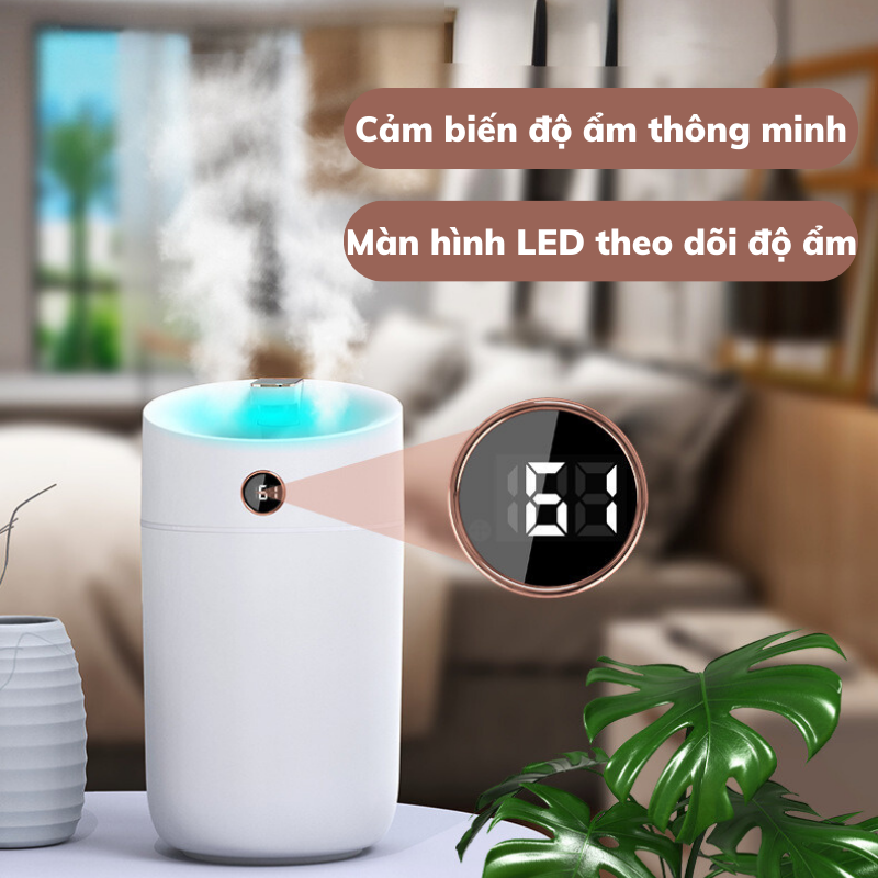 (BH 12 tháng) Máy phun sương Humidifier X12 - Dung tích 3 Lít chế độ kép phun sương - Màn hình LED hiển thị độ ẩm