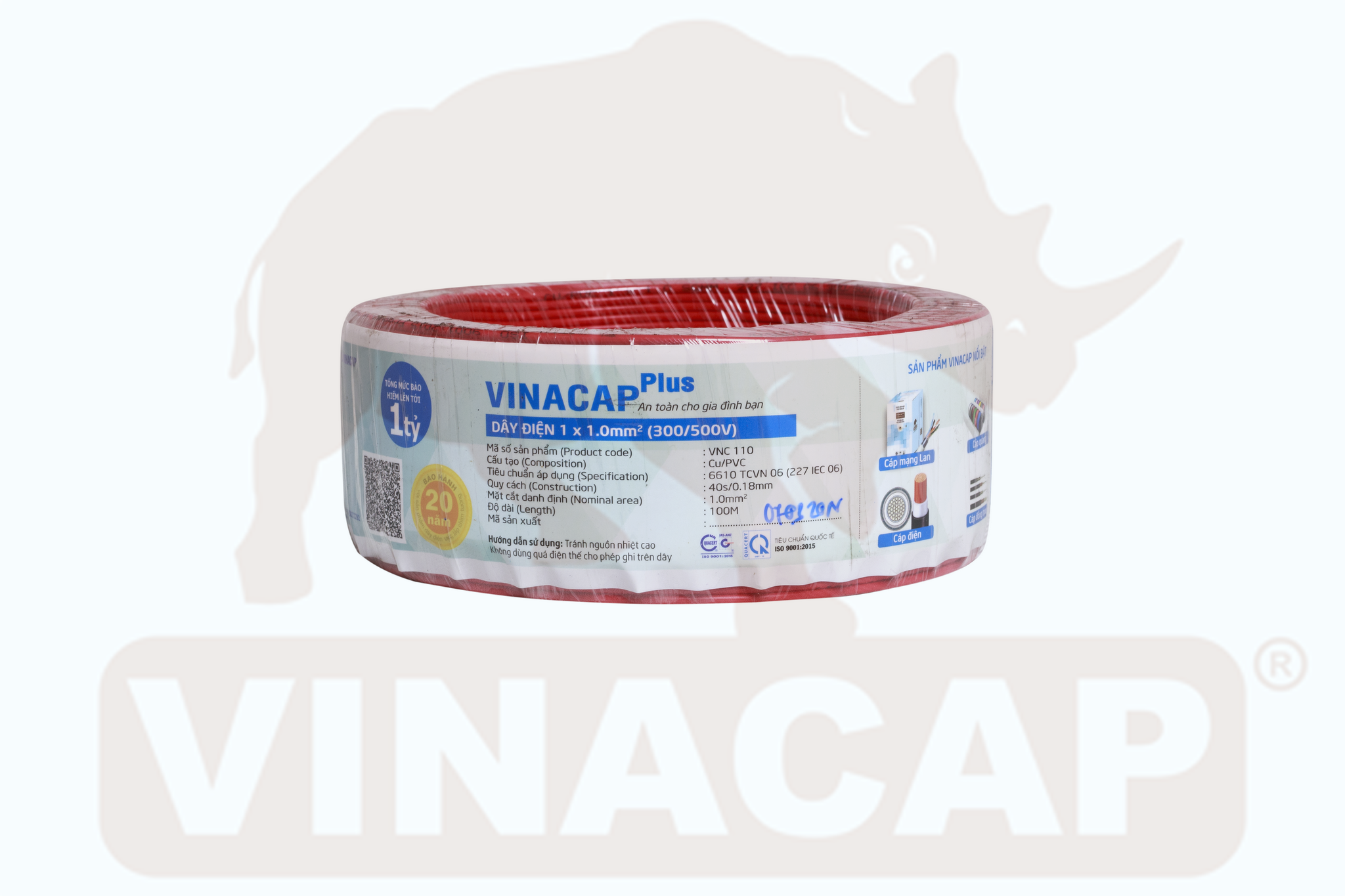 Dây đơn 1x1.0 Vinacap (5 mét)