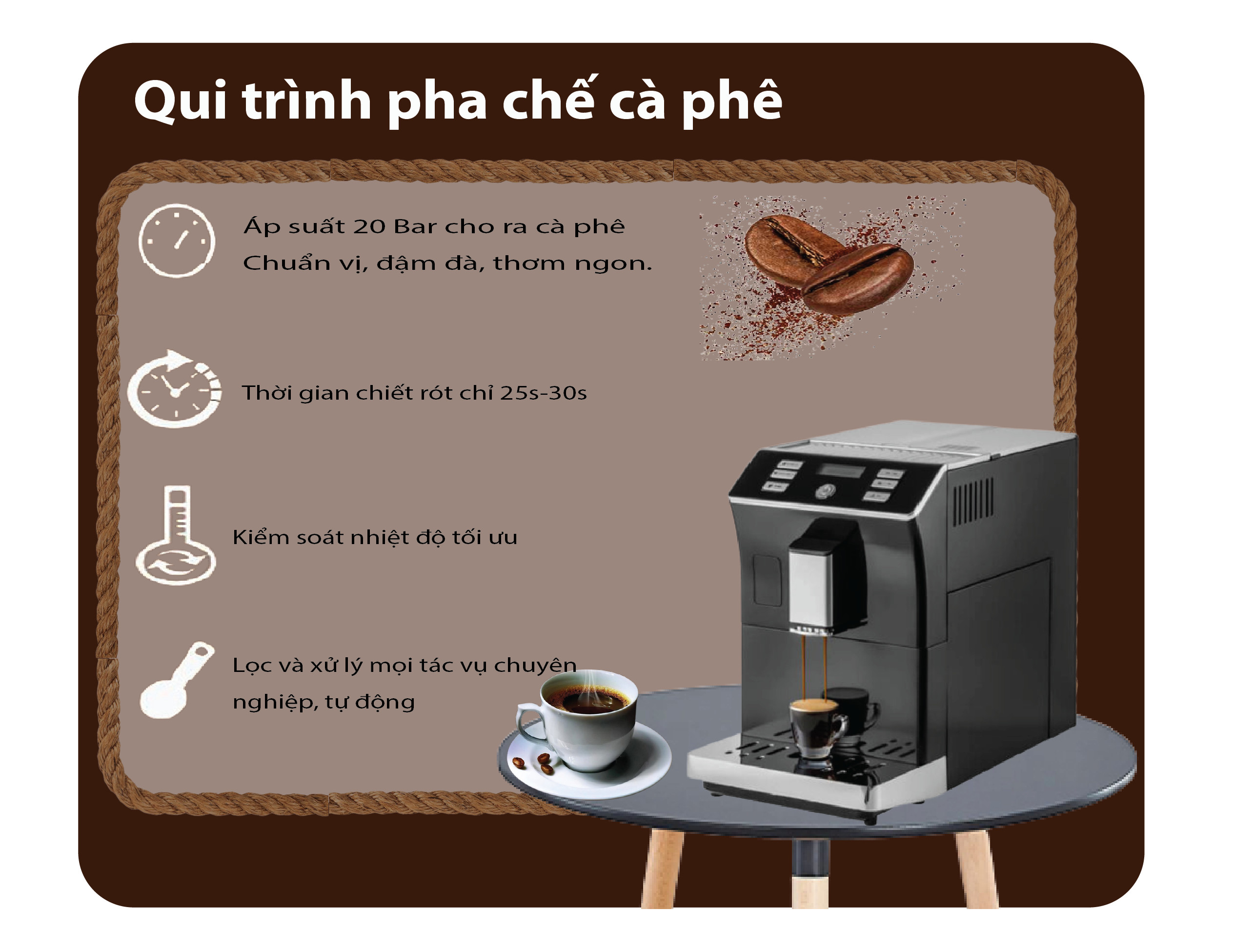 Máy Pha Cà Phê Tự Động BTB - 206 - Hàng Nhập Khẩu - Tích Hợp Chức Năng Xay Cà Phê