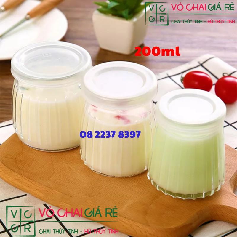 Combo 12 Hũ thủy tinh yaourt sọc 200ml