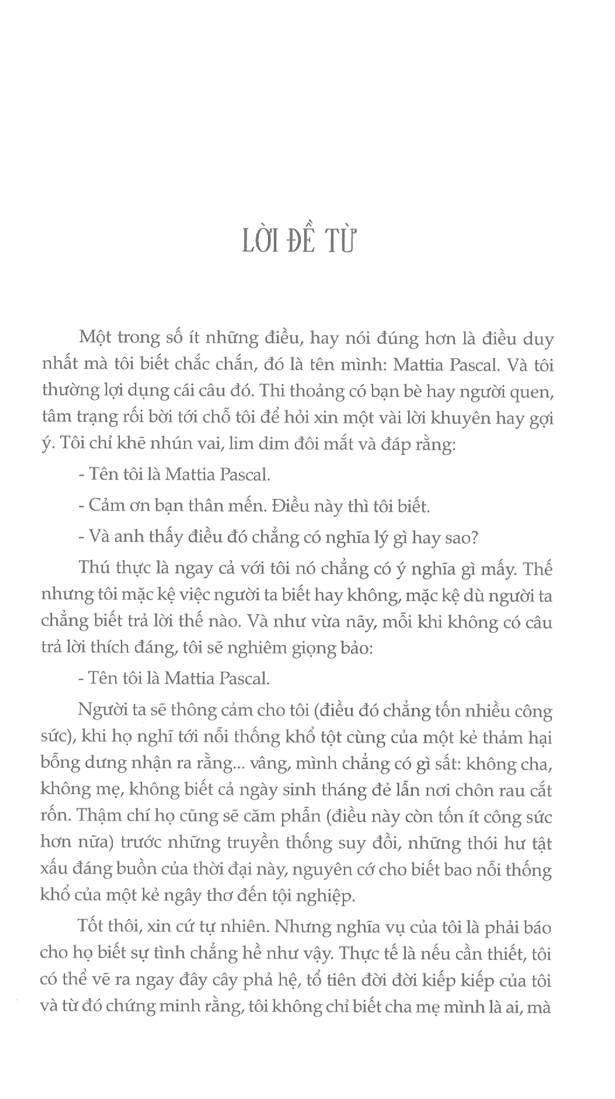 Mattia Pascal Quá Cố