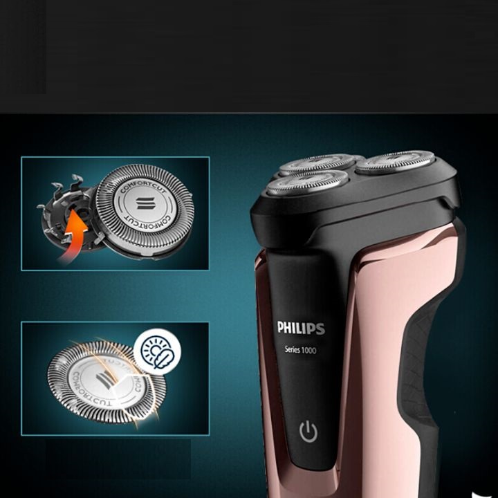 Máy cạo râu 3 lưỡi nhãn hiệu Philips S1060 Công nghệ Aquatec cạo khô và ướt - Hàng nhập khẩu