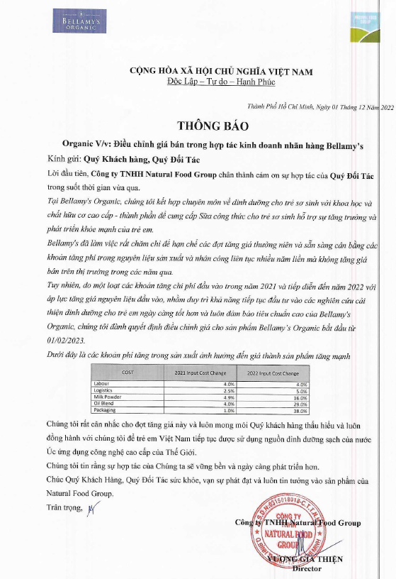 Sữa bột hữu cơ Bellamy’s Organic công thức Số 2 - Follow-on Formula 900g