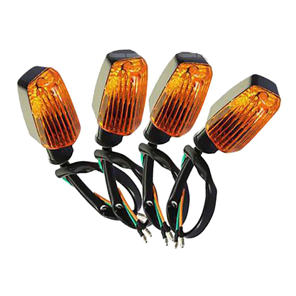 4 Pieces Amber Universal Motorcycle Motorbike Turn Signal Indicator Blinker
