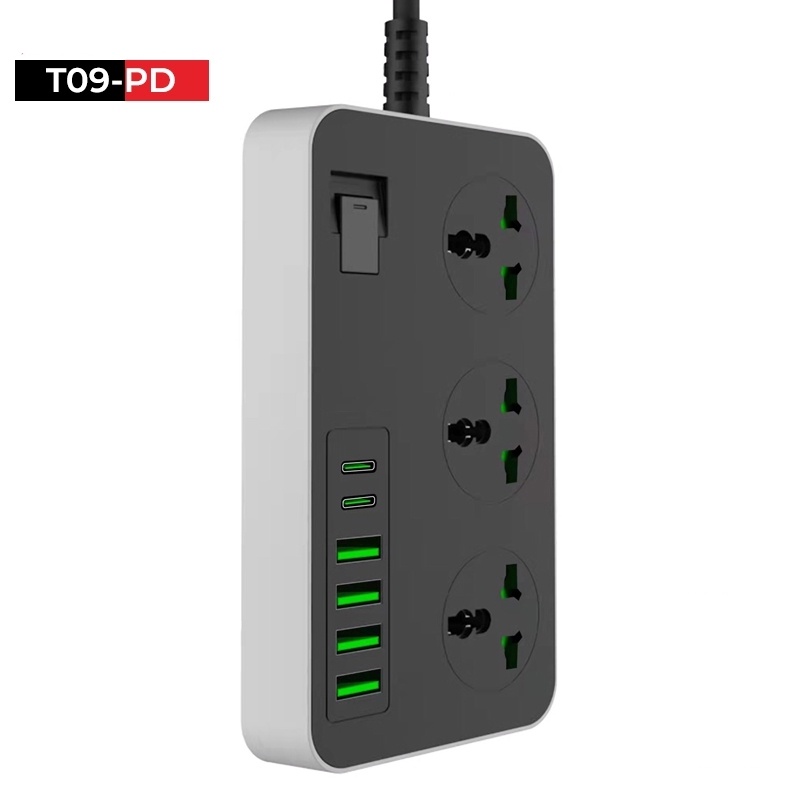 Ổ cắm điện đa năng Hoco DC15 sạc nhanh PD18W hỗ trợ 4 cổng USB- cổng AC tiện dụng - Hàng chính hãng