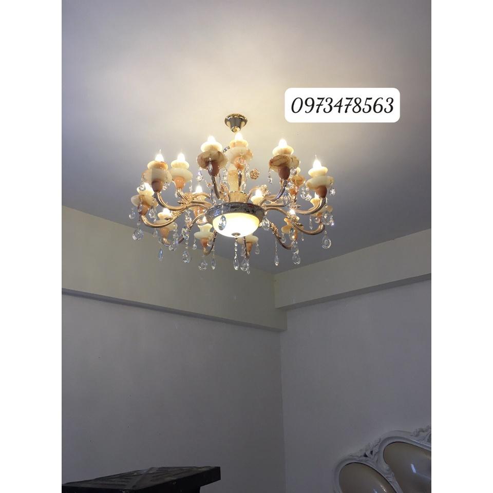 Đèn Chùm Thả Trần Chất Liệu Đá Thủy Tinh Đúc Trang Trí Biệt Thự Phòng Khách,Ngủ,Nhà Hàng,Khách Sạn,Spa