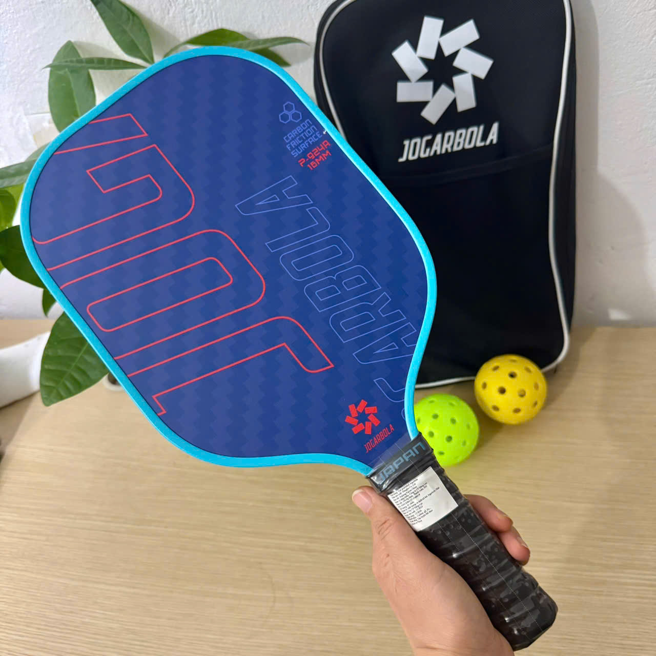 Vợt Pickleball Jogarbola P924A mẫu mới 16mm, mặt vợt Carbon, 3 lớp phủ nhám, lõi PP siêu bền