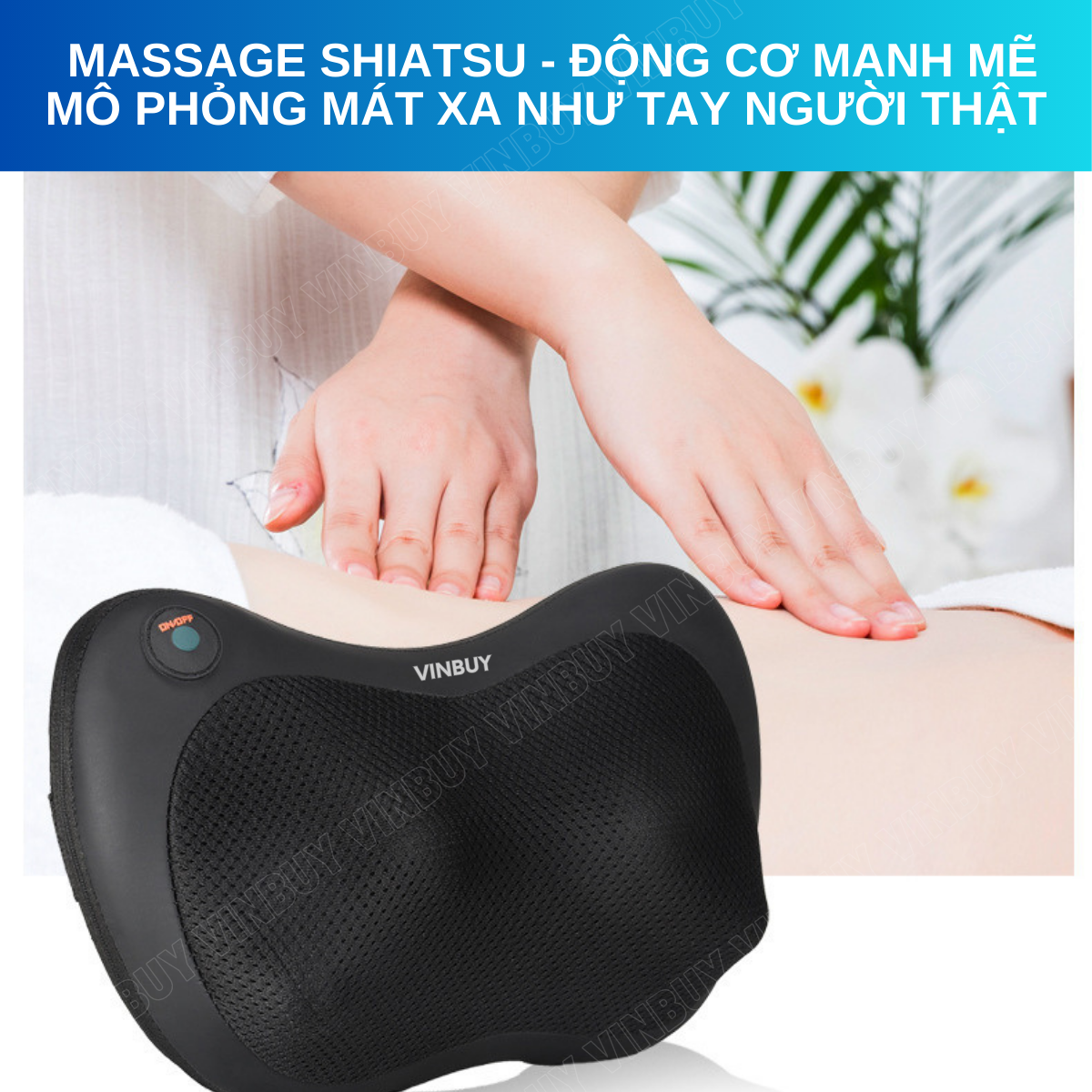 Gối Massage Cổ Vai Gáy Đa Năng - Máy Massage Toàn Thân Nhiệt Hồng Ngoại 2 Chiều - Mát Xa Chuyên Sâu Cho Cổ, Vai Gáy, Lưng Dưới, Đùi, Chân - Sử Dụng Tại Nhà, Văn Phòng, Trên Ô Tô - Quà Tặng Cho Bạn Bè, Người Thân - Chính Hãng - VinBuy