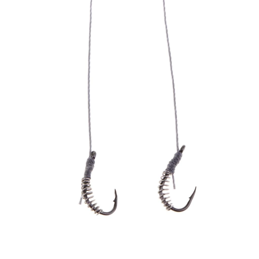 5 Pairs Stainless Steel Spring Hooks Barbed Swivel Fishing Hooks Bait Accessories