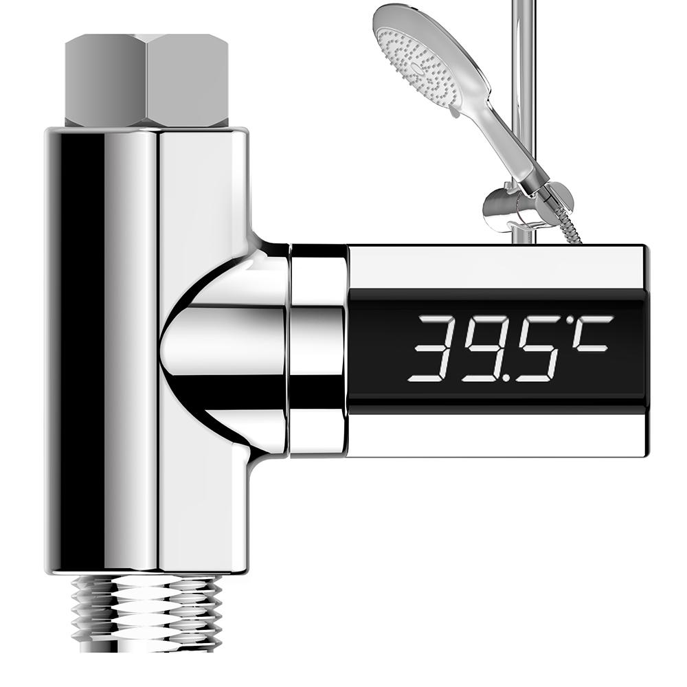 Đồng hồ đo nhiệt độ nước Màn hình LED Sử dụng áp lực nước để tạo ra dòng điện, không cần pin