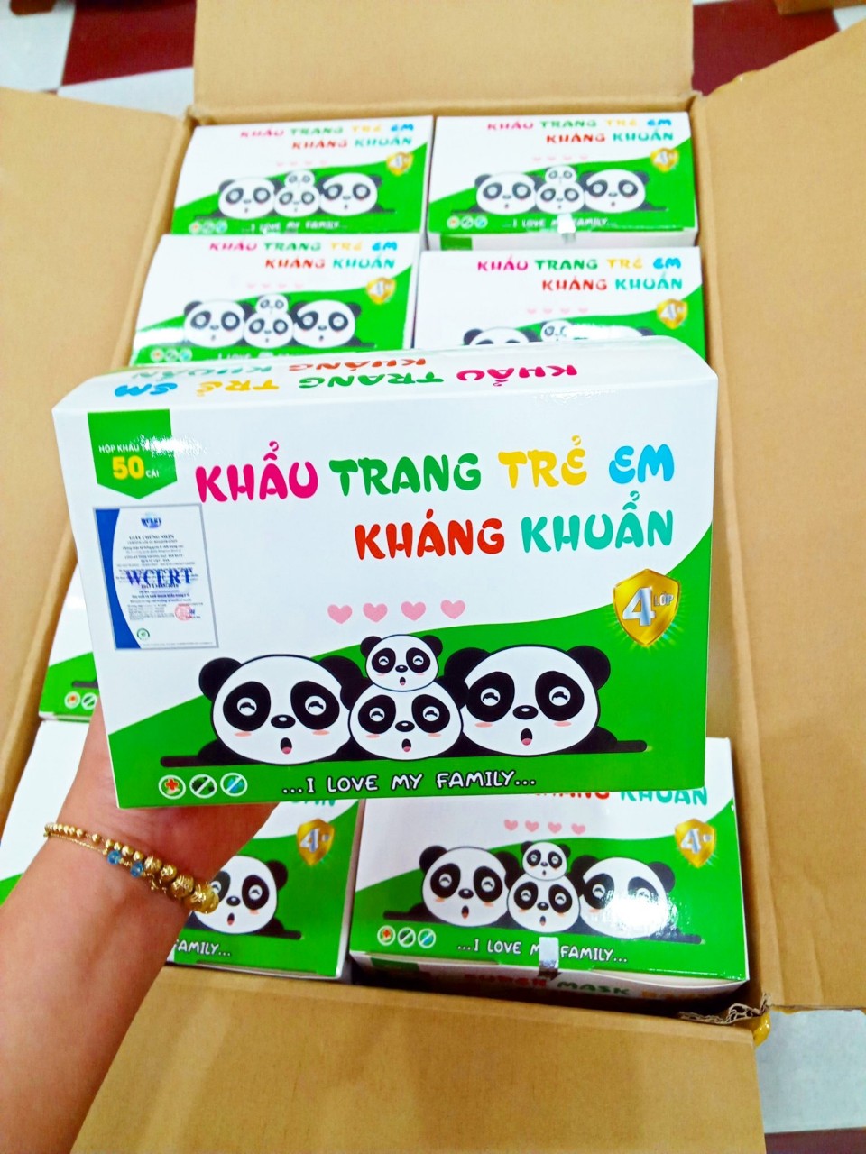 KHẨU TRANG Y TẾ EM BÉ CAO CẤP KHÁNG KHUẨN 4 LỚP ECOMASK MÀU XANH
