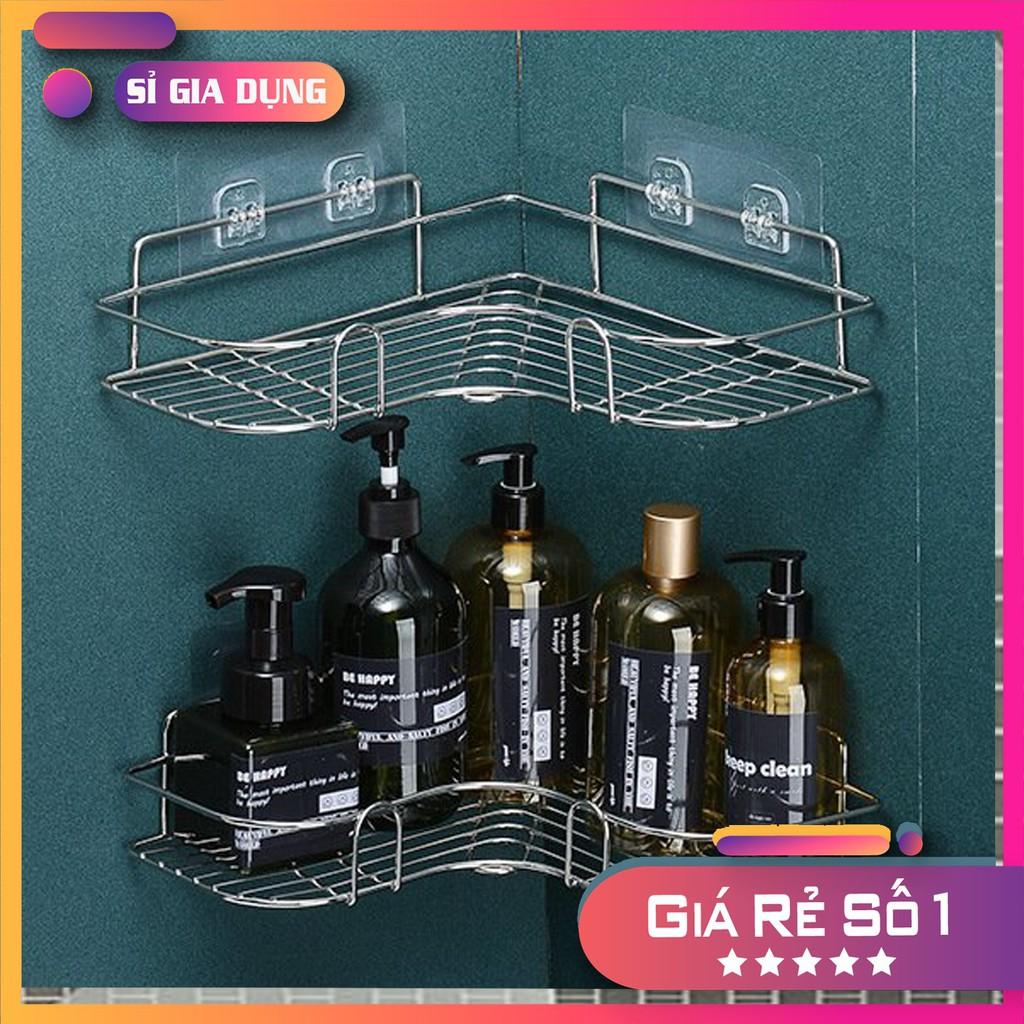 Kệ Góc Tường Inox 304 Không Gỉ, Kệ Nhà Tắm Dán Tường siêu chắc đựng Đồ Đa Năng MÃ TG-INOX