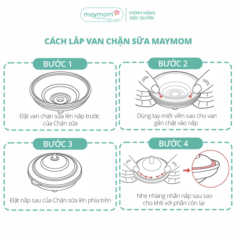 Van Chặn Sữa Silicone Sản Xuất bởi Maymom, Dùng Cho Chặn Sữa Ngắn/Dài Maymom - Cimilre