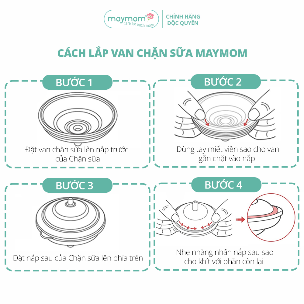 Van Chặn Sữa Silicone Sản Xuất bởi Maymom, Dùng Cho Chặn Sữa Ngắn/Dài Maymom - Cimilre