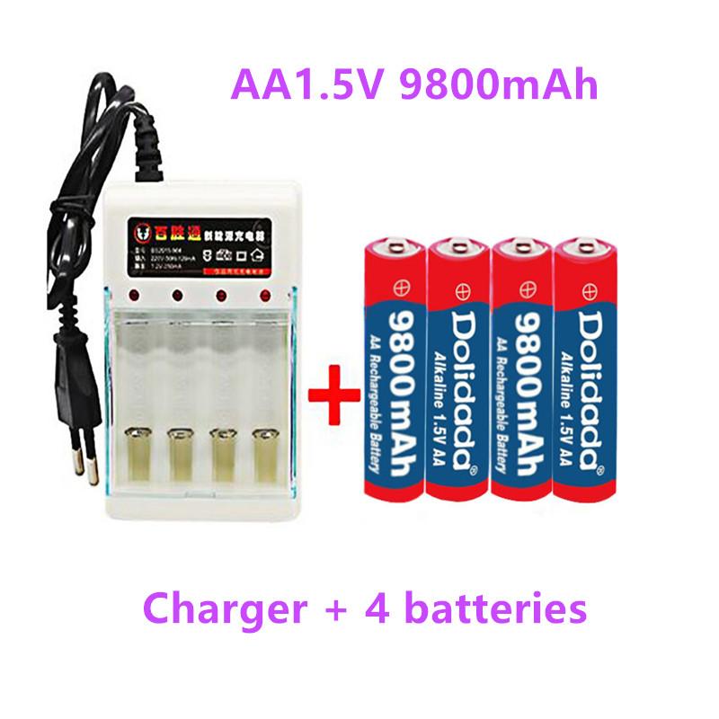 4-16 chiếc Thẻ mới Pin AA 9800 mah pin sạc AA 1.5 V Có thể sạc lại Alcalinas trốngmey mới + Giao hàng miễn phí Màu sắc: 16 chiếc